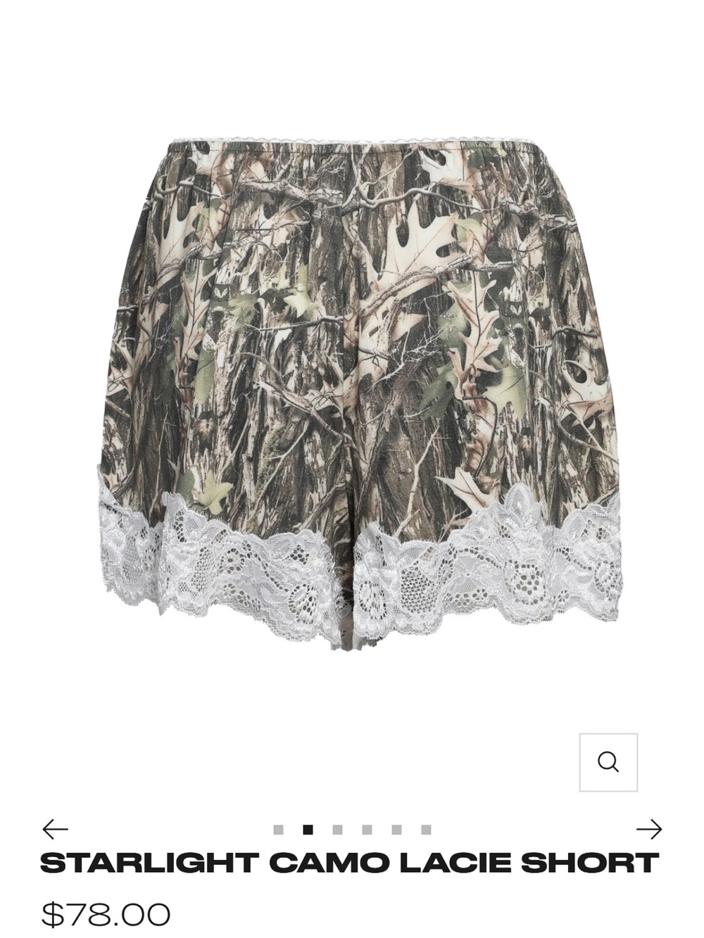 Boys Lie Camo Lacie Shorts - Green Camo with White Lace - Picture 2 of 3